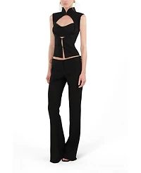 Nocturne Women's Side-Tie Low-Rise Slim Fit Trousers