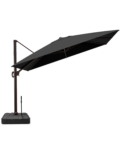 Pellebant Outdoor Patio 9X11Feet Aluminum Cantilever Umbrella with Rod Wheel Base