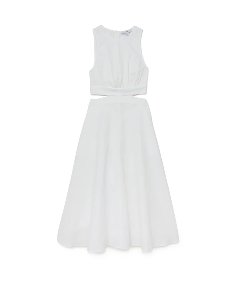 Reiss Women's Linen-Cotton Cut-Out Midi Dress