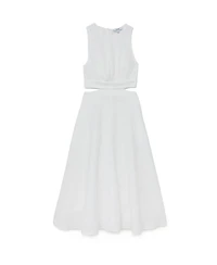 Reiss Women's Linen-Cotton Cut-Out Midi Dress