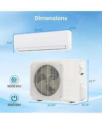 Gymax Btu Mini Split Air Conditioner and Heater w/ Heat Pump and Installation Kit