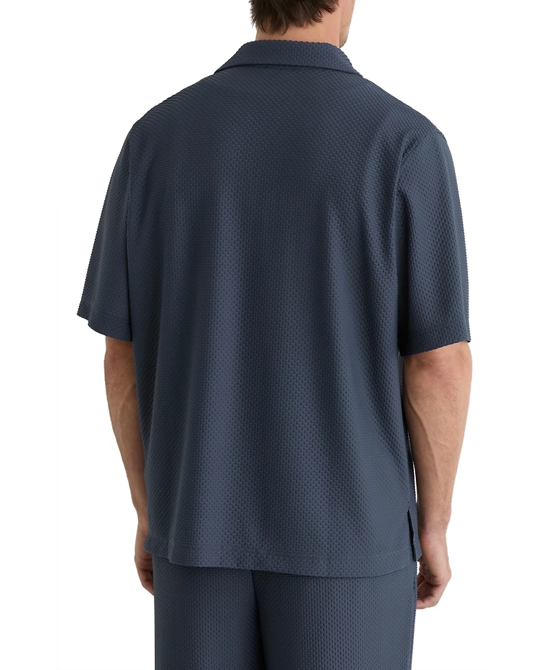 Reiss Men's Samson Textured Cuban Shirt