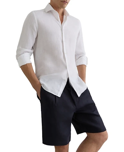 Reiss Men's Barges Shorts Linen Drawstring