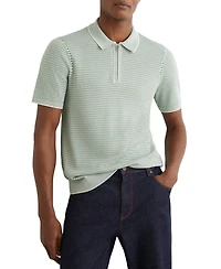 Reiss Men's Brink Half Zip Textured Polo Shirt