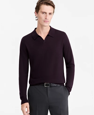 Alfani Men's Long-Sleeve Johnny Collar Merino Sweater, Created for Macy's