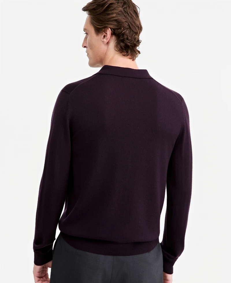 Alfani Men's Long-Sleeve Johnny Collar Merino Sweater, Created for Macy's
