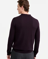 Alfani Men's Long-Sleeve Johnny Collar Merino Sweater, Created for Macy's