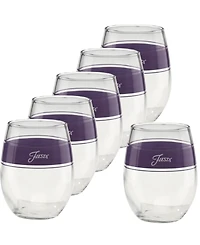 Fiesta Lavender Frame Stemless Wine Glasses, Set of 4