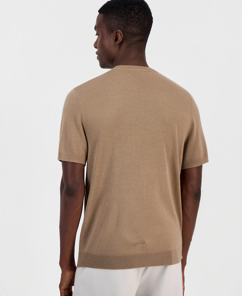 Alfani Men's Novelty Merino Wool-Blend Sweater T-Shirt, Macy's Exclusive