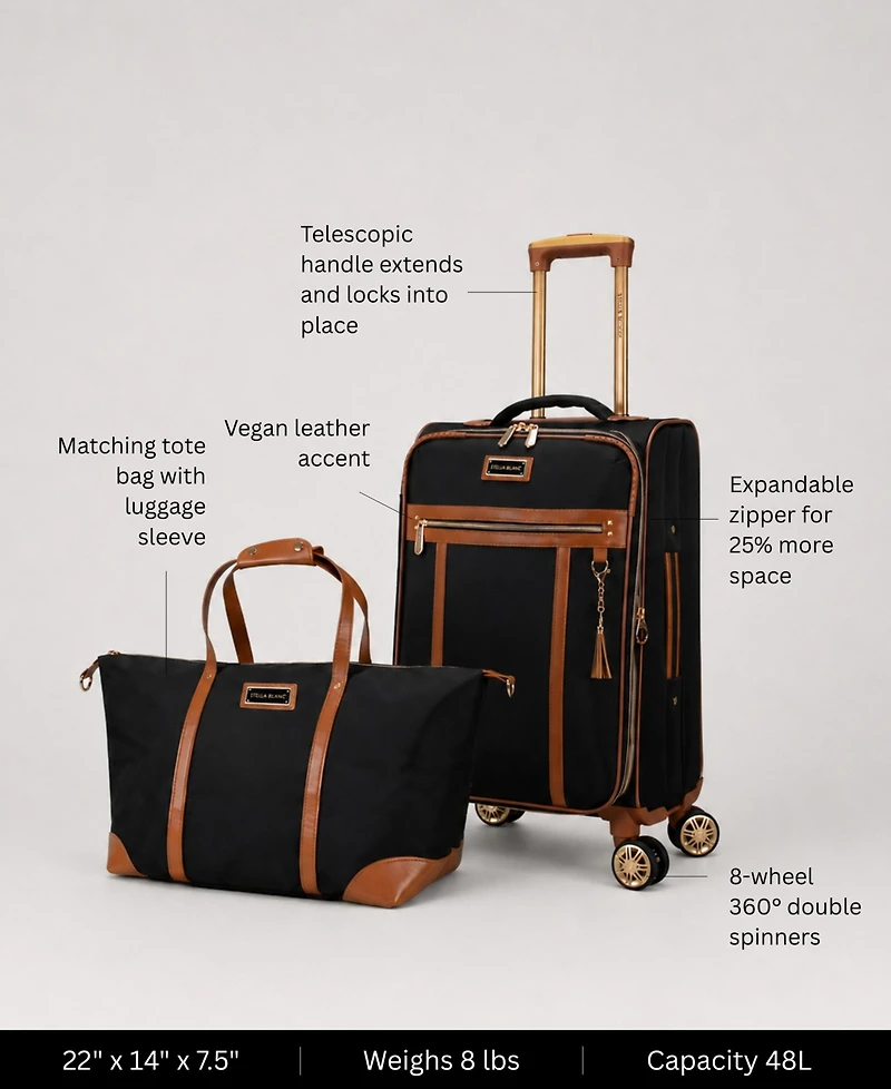 Stella Blanc Luxe2-Piece Softside Carry-On and Tote Set