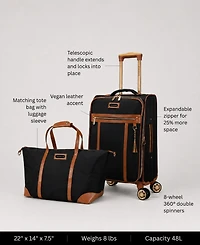 Stella Blanc Luxe2-Piece Softside Carry-On and Tote Set