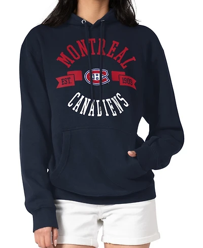 G-iii 4Her by Carl Banks Women's Navy Montreal Canadiens City Graphic Fleece Pullover Hoodie