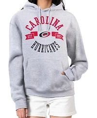G-iii 4Her by Carl Banks Women's Heather Gray Carolina Hurricanes City Graphic Fleece Pullover Hoodie