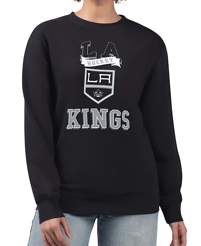 G-iii 4Her by Carl Banks Women's Los Angeles Kings Team Logo Tri-Blend Fleece Pullover Sweatshirt