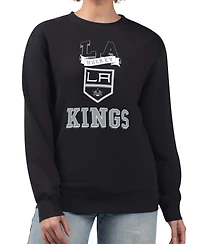 G-iii 4Her by Carl Banks Women's Los Angeles Kings Team Logo Tri-Blend Fleece Pullover Sweatshirt