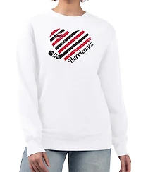 G-iii 4Her by Carl Banks Women's White Carolina Hurricanes Heart Graphic Pullover Sweatshirt