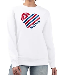 G-iii 4Her by Carl Banks Women's White Philadelphia Phillies Heart Logo Fleece Pullover Sweatshirt