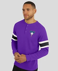 Darius Rucker Collection By Fanatics Men's Purple Arizona Diamondbacks Waffle-Knit Raglan Long Sleeve Henley T-Shirt