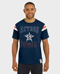 Darius Rucker Collection By Fanatics Men's Navy Houston Astros Distressed Sleeve Stripe T-Shirt
