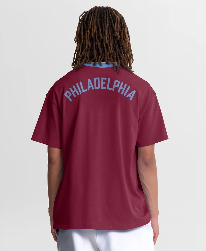 Nike Men's Burgundy Philadelphia Phillies Cooperstown Collection Ringer T-Shirt