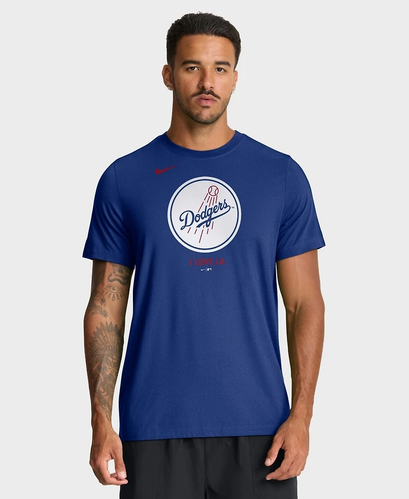 Nike Men's Royal Los Angeles Dodgers Tri-Blend Logo T-Shirt
