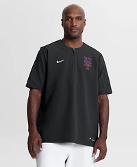 Nike Men's Black New York Mets Authentic Collection Dri-fit Quarter-Zip Windshirt