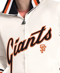 Starter Men's White San Francisco Giants The Captain Cooperstown Logo Full-Zip Varsity Jacket