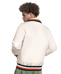 Starter Men's White Detroit Tigers The Captain Cooperstown Logo Full-Zip Varsity Jacket