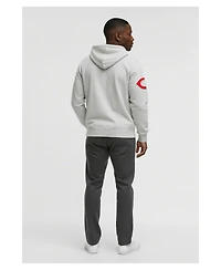 Champion Men's Gray Cincinnati Reds Reverse Weave Chenille Full-Zip Hoodie