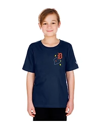 New Era Big Boys and Girls Navy Detroit Tigers Stars Cap T-Shirt