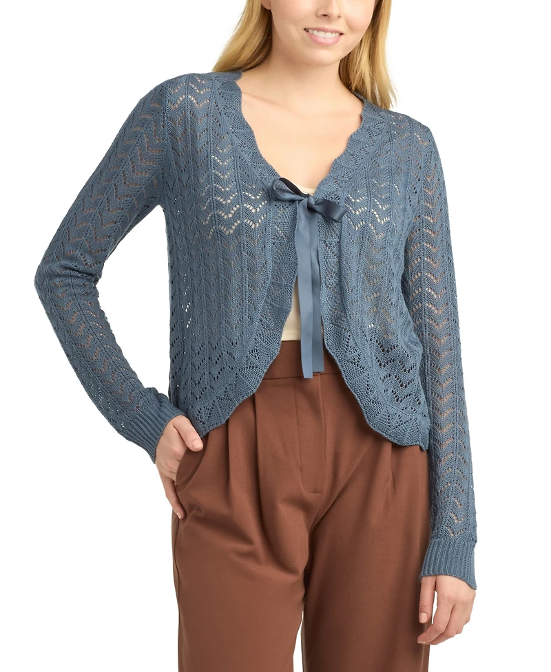 Bcx Women's Tie-Front Bolero Sweater