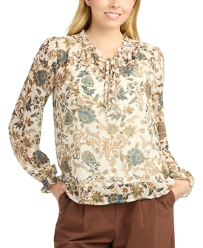 Bcx Women's Print Clip Dot Top
