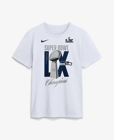 Nike Men's White Seattle Seahawks Super Bowl Lx Champions Lombardi Trophy T-Shirt
