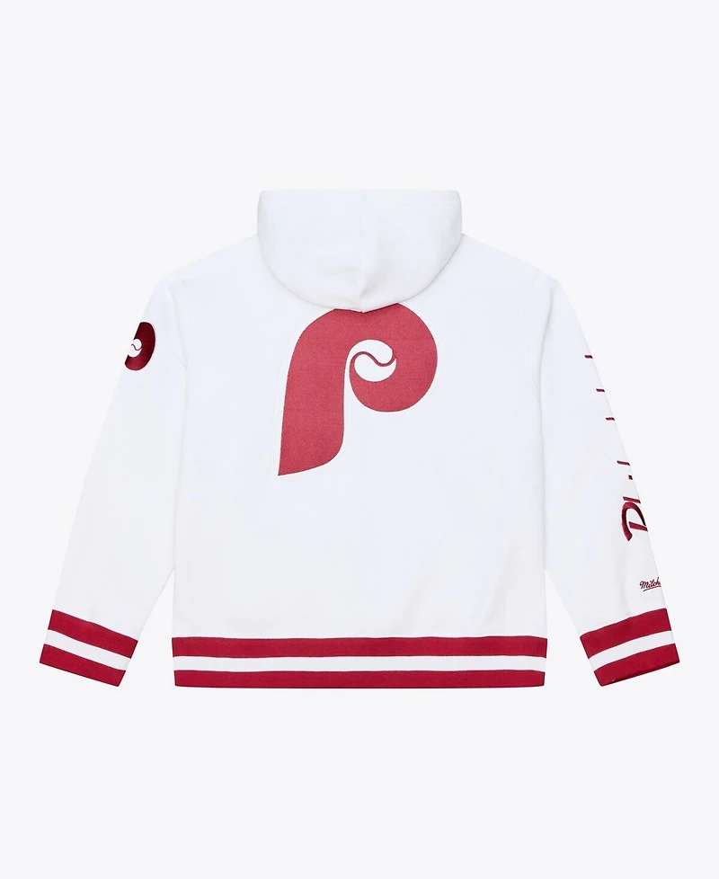 Mitchell & Ness Men's White Philadelphia Phillies Cooperstown Collection Fleece Hoodie