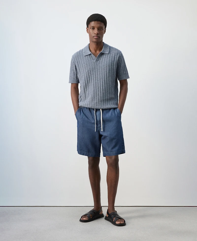 Mango Men's Cotton-Linen 8.54" Bermuda Shorts