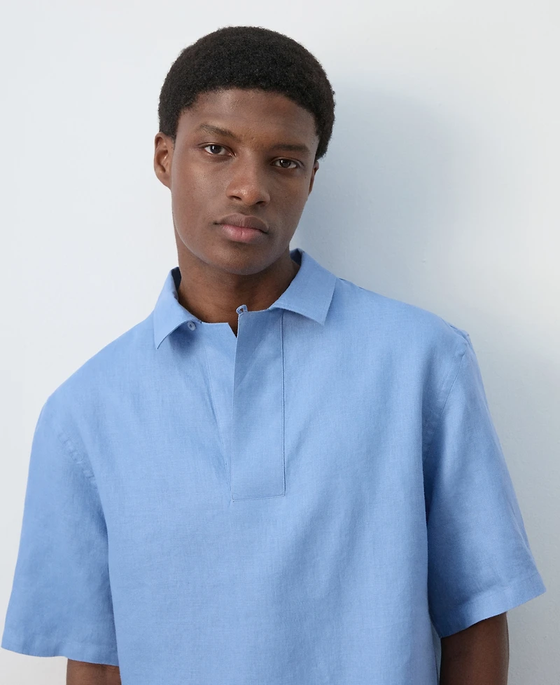 Mango Men's Linen Polo Shirt