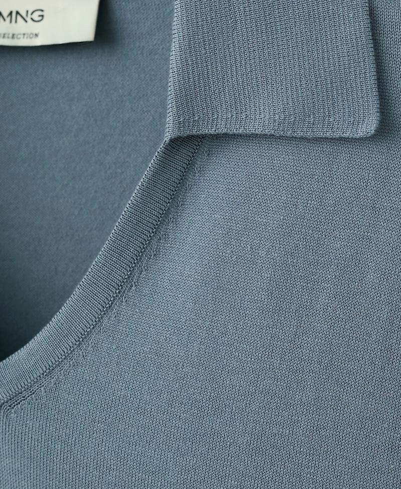 Mango Men's Fine-Knit Cotton Polo Shirt