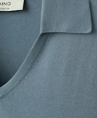 Mango Men's Fine-Knit Cotton Polo Shirt