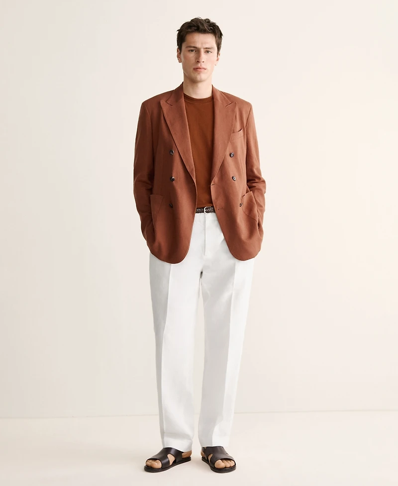 Mango Men's Linen Regular-Fit Pants