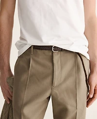 Mango Men's Regular-Fit Pleated Pants