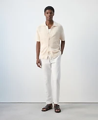 Mango Men's Openwork Knitted Shirt