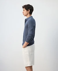 Mango Men's Cotton Fine-Knit Polo Shirt