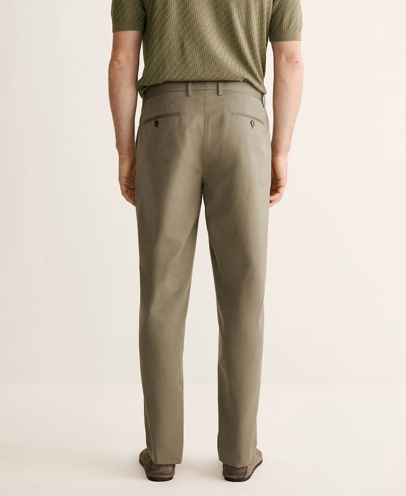 Mango Men's Wool Cotton Slim Fit Suit Pants