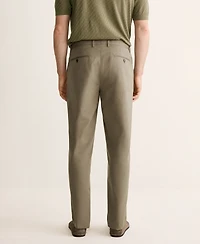 Mango Men's Wool Cotton Slim Fit Suit Pants