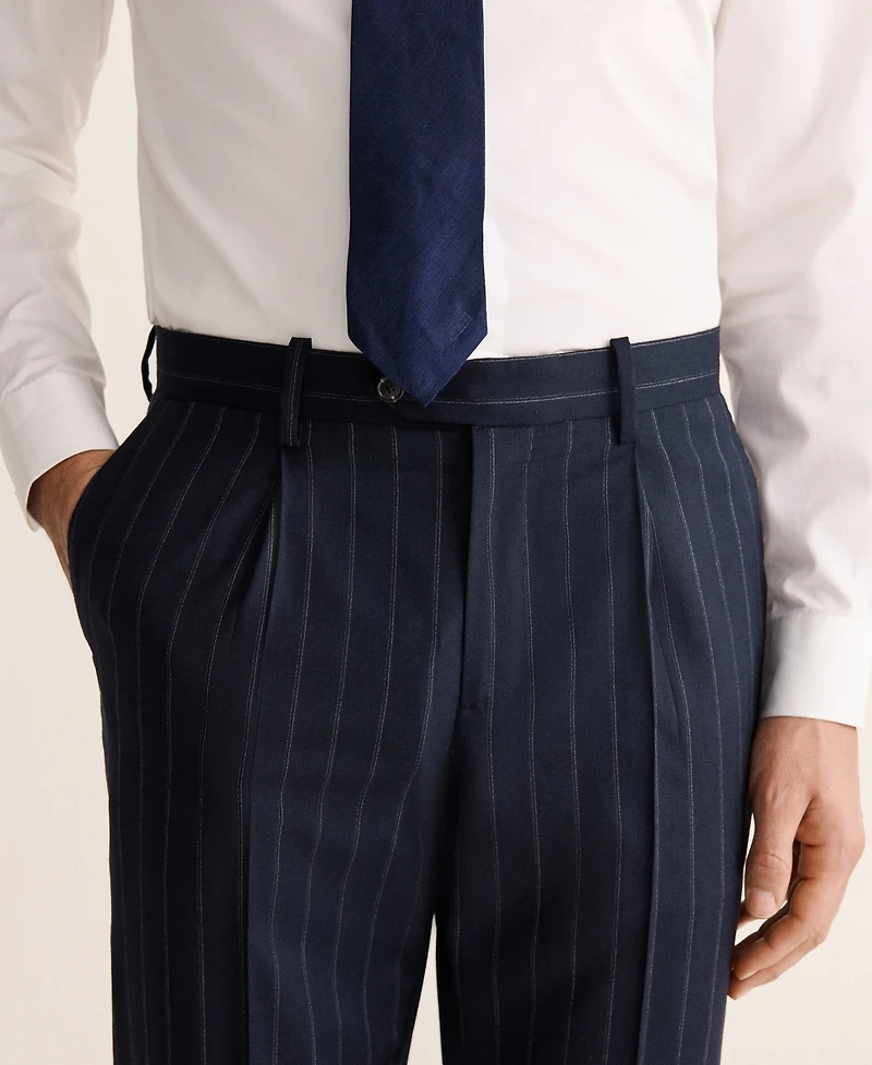 Mango Men's Wool Venice Striped Suit Pants