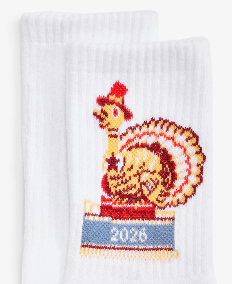 Macy's 100th Thanksgiving Day Parade 2026 Adult Unisex Tom Turkey Crew Socks, Macy's Exclusive