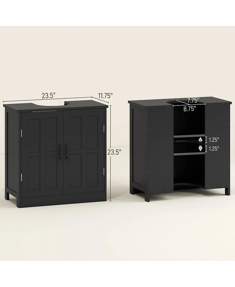 Busdays Bathroom Sink Cabinet Pedestal Sink Cabinet with Adjustable Shelf