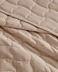 Linery & Co. Gauze-Like Wave Stitched Quilt Set With Shams