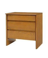 Hulala Home Robert 24.25''W Mid-century Modern 3 Soft-Close Drawers End Table with Built-In Outlets
