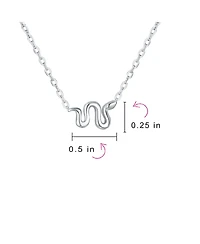 Bling Jewelry Garden Crawler Reptile Snake Pendant Necklace and Stud Earring Jewelry Set .925 Sterling Silver